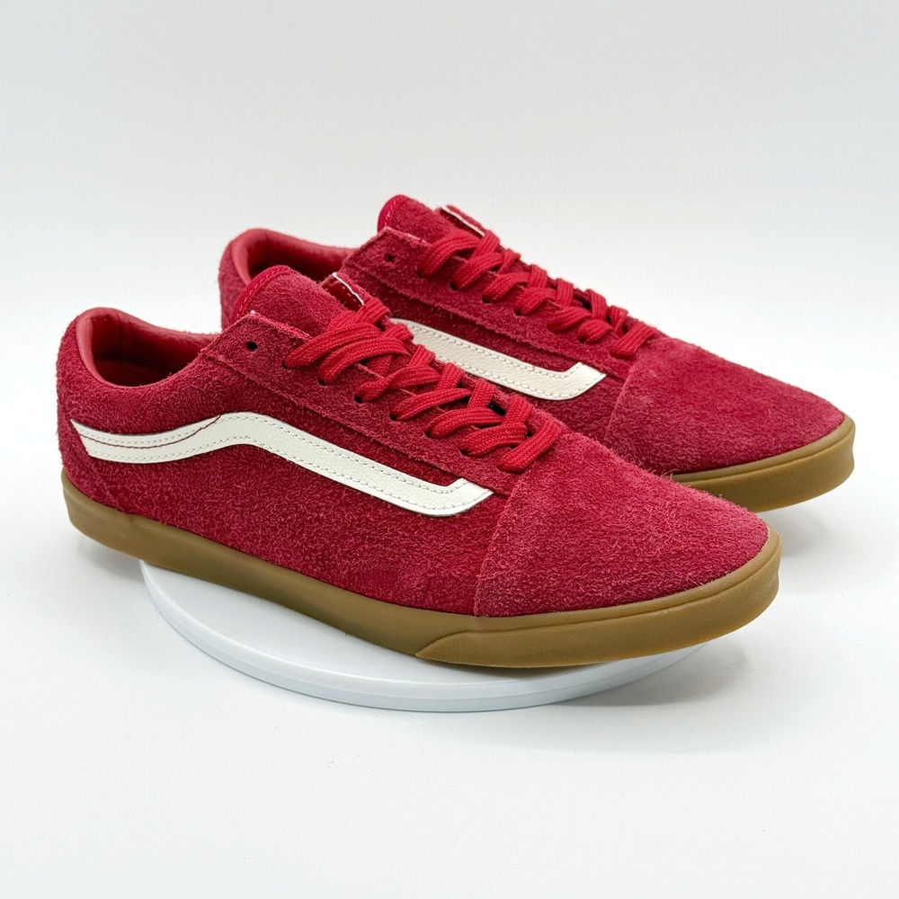Vans Old Skool Low Pro Suede Size 8 Womens Red/Gum NEW - Picture 1 of 10